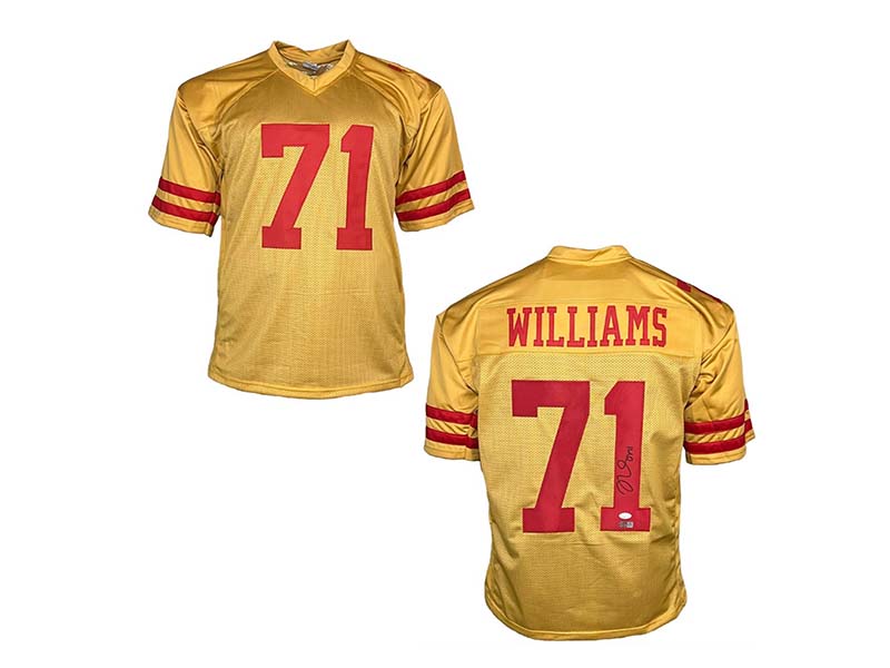 Golden Autographs Trent Williams Autographed Custom White Football Jersey JSA