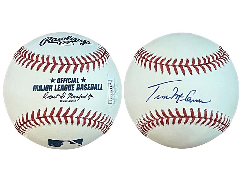 Tim McCarver Autographed official Major League Baseball (JSA)