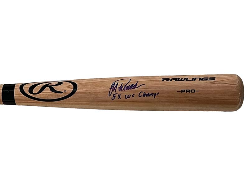 Jorge Posada Autographed Rawlings Blonde Baseball Bat 5X World Series champs inscription (JSA)
