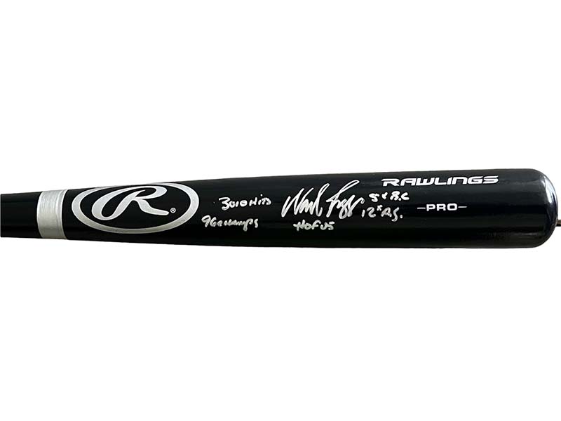 Wade Boggs Autographed Signed 5 Inscription Rawlings Black Baseball Bat (JSA)With 5 Inscriptions 3010 Hits, 96 WS Champs, 12x AS, 5x B.C, HOF 05