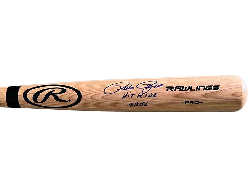 Pete Rose Autographed Rawlings Blonde Baseball Bat JSA “Hit King” “4256” Insc