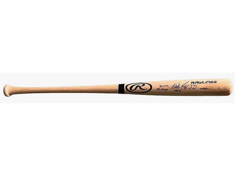 Wade Boggs Autographed Signed 5 Inscription Rawlings Blond Baseball Bat (JSA)With 5 Inscriptions 3010 Hits, 96 WS Champs, 12x AS, 5x B.C, HOF 05