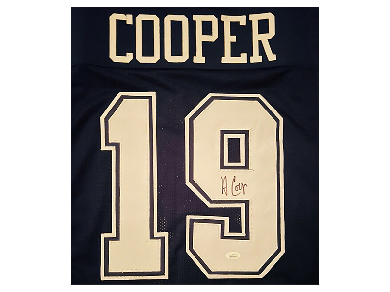 Amari Cooper Autographed Pro Style Blue Football Jersey (JSA)