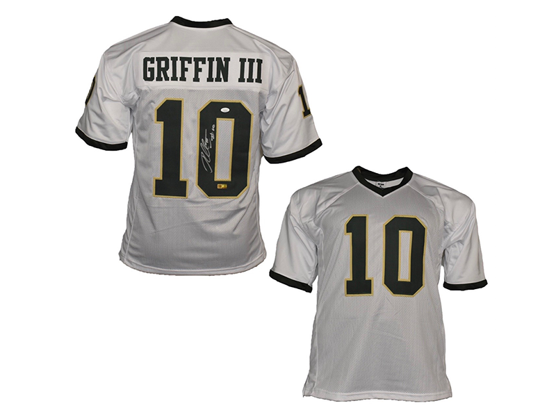 Robert Griffin III Autographed College-Edition White Football Jersey (JSA)