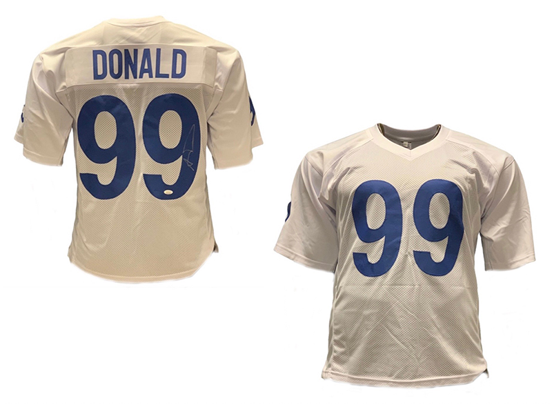Aaron Donald Autographed Per Style White Football Jersey (JSA)