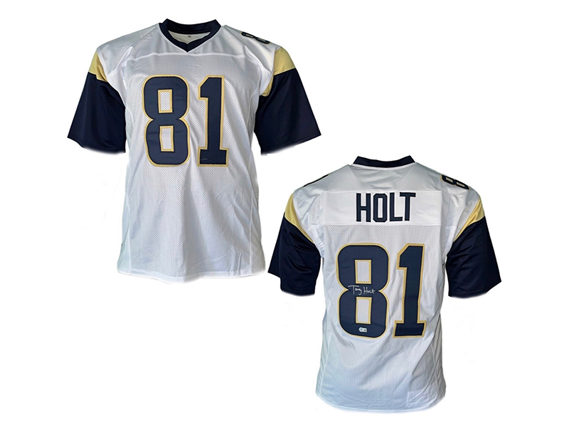 goldenautograph Torry Holt Autographed Pro Style White Football Jersey (Beckett)