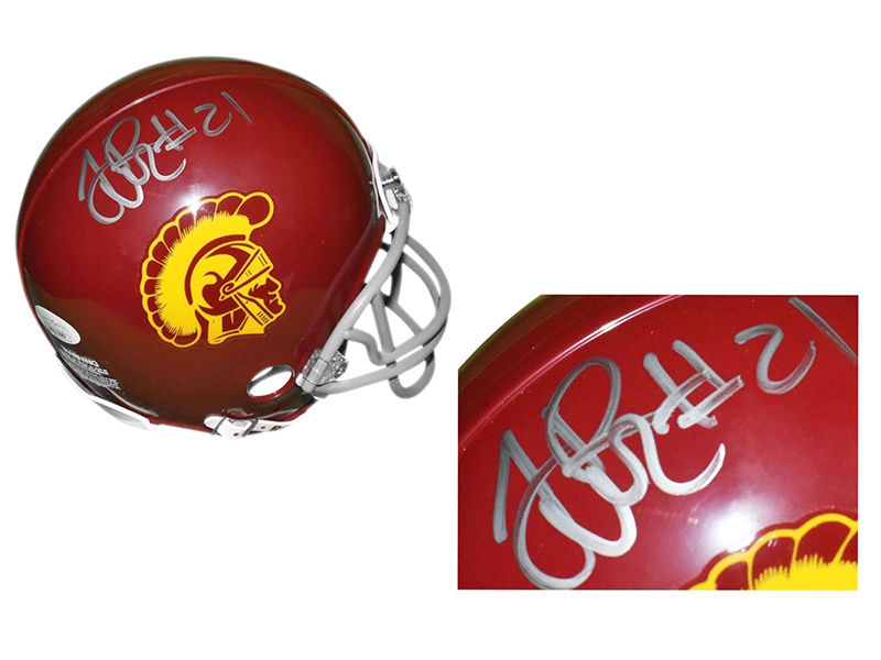 LenDale White Autographed USC Trojans Mini Replica Football Helmet (JSA)