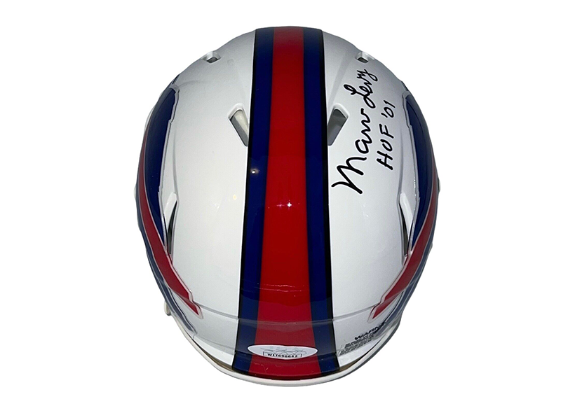 Marv Levy Buffalo Bills Autographed Speed Mini Helmet HOF 01 Inscription (JSA)