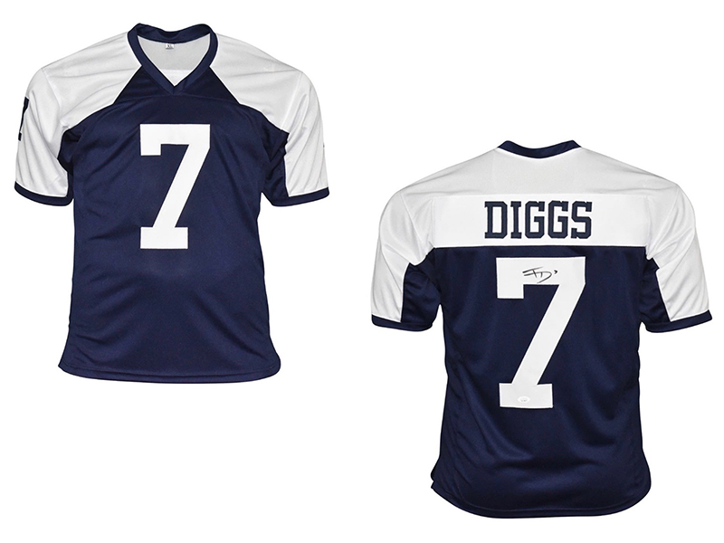 Trevon Diggs Signed Dallas White Football Jersey (JSA)