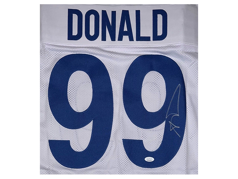 Aaron Donald Autographed Per Style White Football Jersey (JSA)