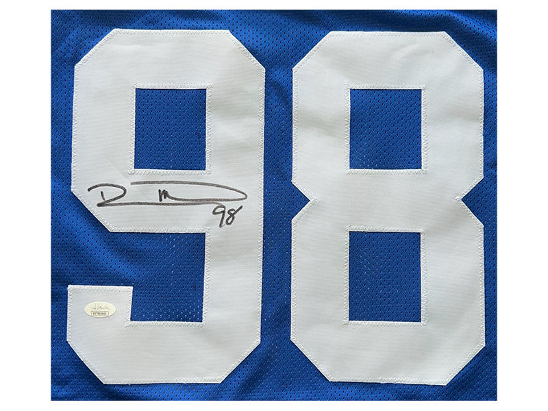 Robert Mathis Autographed Indianapolis Pro Blue Football Jersey (JSA)