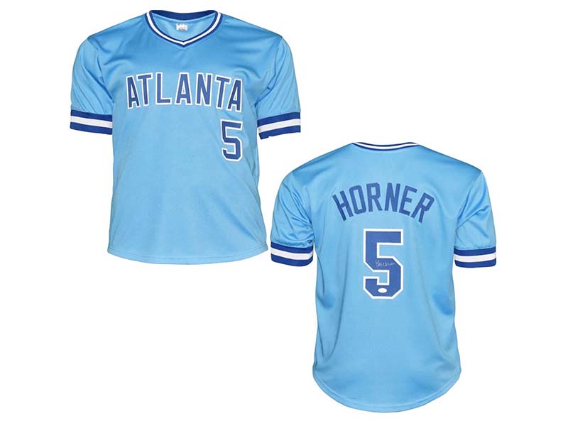 Bob Horner Autographed Atlanta Light Blue Throwback Baseball Jersey (J –  Golden Autographs