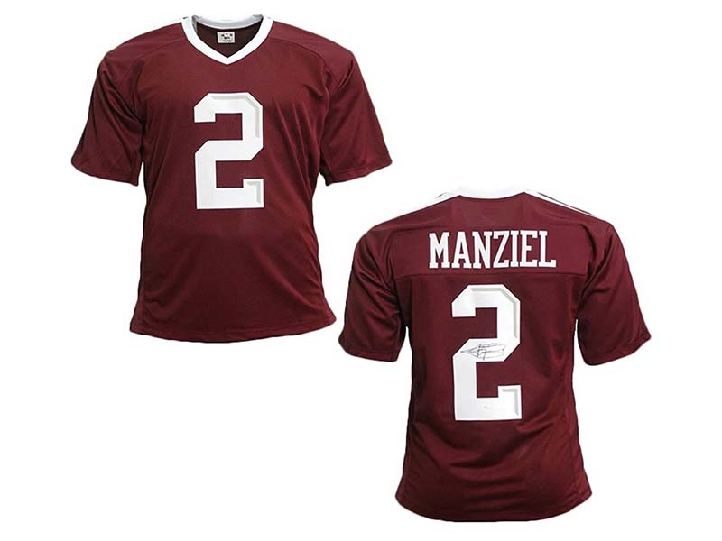 Johnny Manziel Autographed College Edition Maroon Football Jersey (JSA)