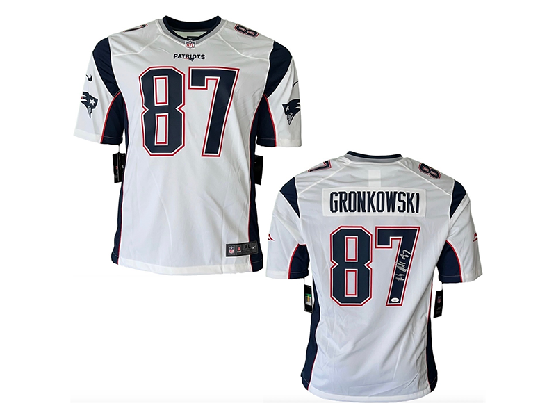 Rob Gronkowski New England Patriots Autographed Authentic NFL Nike Jer –  Golden Autographs