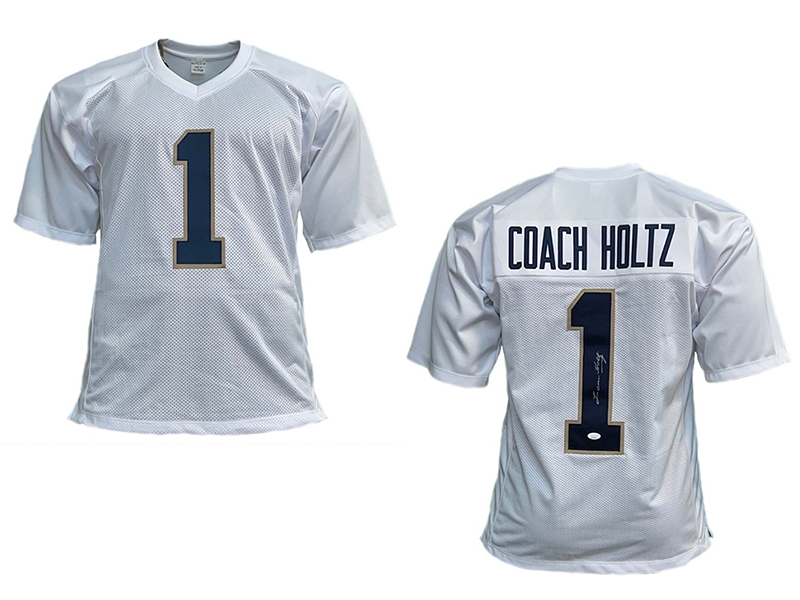 Lou Holtz Autographed College White Football Jersey (JSA)
