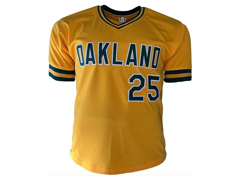 Mark McGwire Autographed Oakland Gold Pro Style Baseball Jersey (JSA)