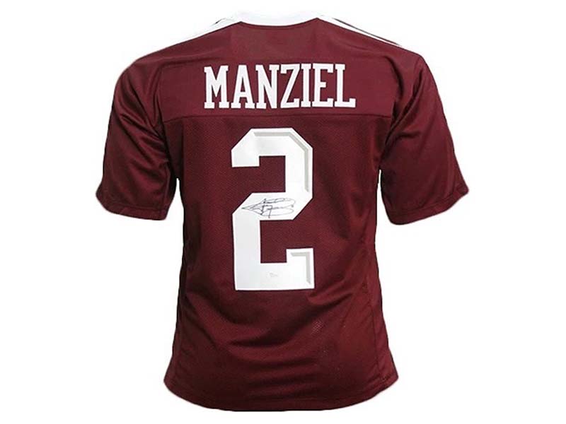 Johnny Manziel Autographed College Edition Maroon Football Jersey (JSA)