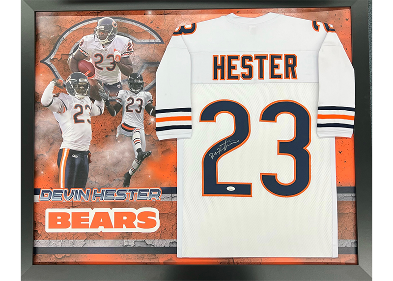 Devin Hester Signed Chicago Bears 31x 35 Custom Framed Jersey (JSA C –  Super Sports Center