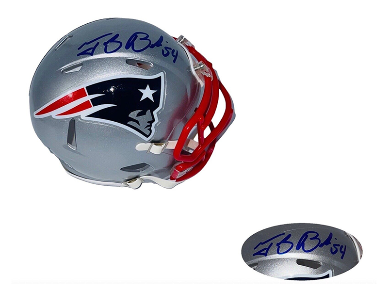 Tedy Bruschi Autographed New England Patriots Mini Speed Football Helmet JSA
