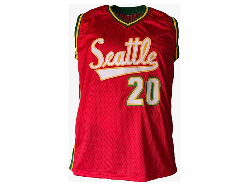 Gary Payton Autographed Seattle Pro Style Red Basketball Jersey (JSA)
