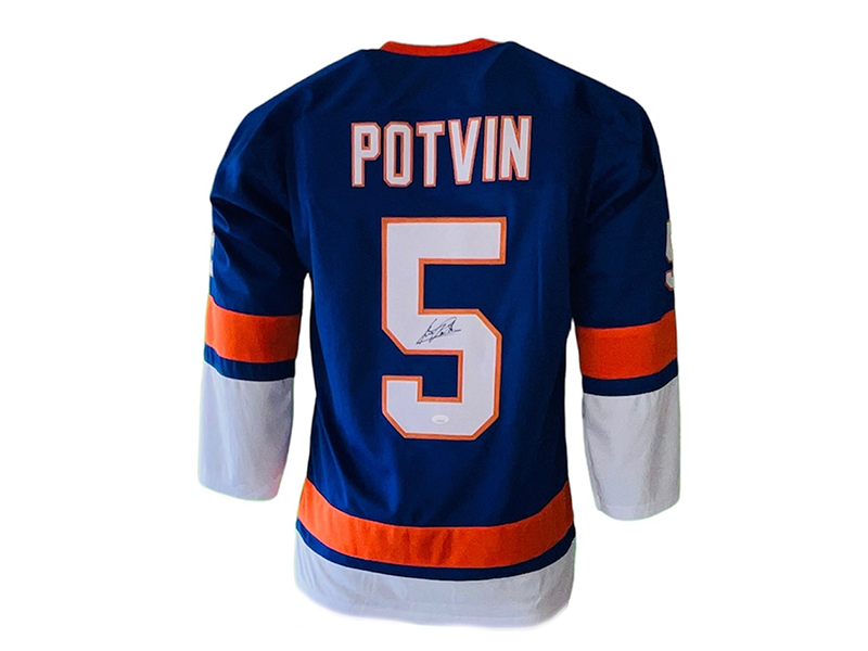 Denis Potvin Autographed New York Blue Hockey Jersey (JSA)