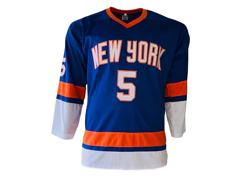 Denis Potvin Autographed New York Blue Hockey Jersey (JSA)