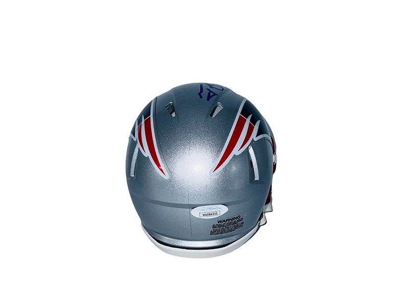 Tedy Bruschi Autographed New England Patriots Mini Speed Football Helmet JSA
