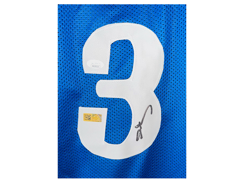 Allen Iverson Autographed Philadelphia Pro Blue 2-Tone Basketball Jersey (JSA)