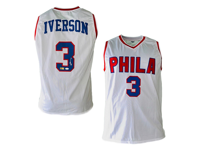 Allen Iverson Autographed Philadelphia Pro Style White Basketball Jersey (JSA)