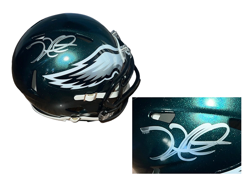 JALEN HURTS Autographed Philadelphia Eagles Mini Speed Helmet