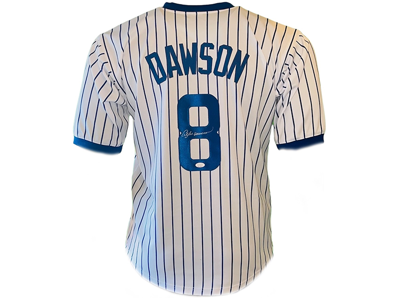 Andre Dawson Autographed Throwback Pro Style Baseball Jersey Pinstripe (JSA)