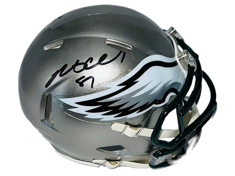Brent Celek Philadelphia Eagles Autographed Flash Mini Helmet (JSA)