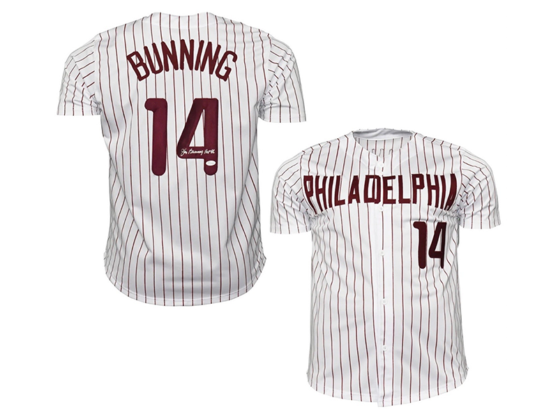 Jim Bunning Autographed Philadelphia Pro Pinstripe Baseball Jersey HOF