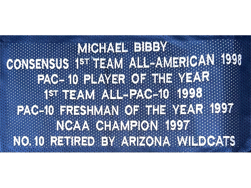 Mike Bibby Autographed Arizona College Style Blue Stats Basketball Jersey JSA
