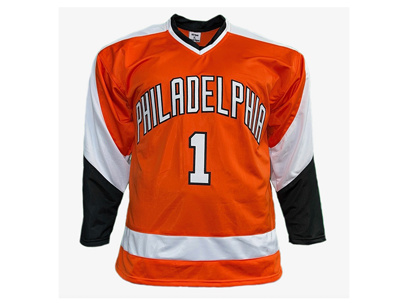 Bernie Parent Autographed Orange Philadelphia Pro Style Hockey Jersey (JSA)
