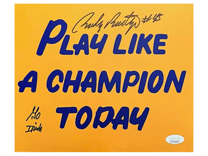 Rudy Ruettiger Autographed 8X10 Photo “Play Like A Champion Today” Go Irish