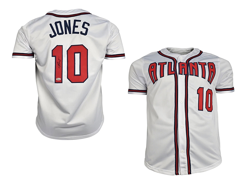 Chipper Jones Autographed Atlanta Pro Style Baseball Jersey White (JSA –  Golden Autographs