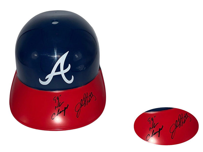 John Rocker Signed 99 NL Champs Inscription Atlanta Braves Baseball Helmet (JSA)