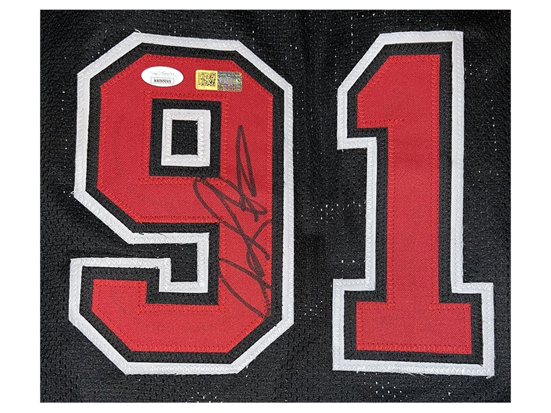 Dennis Rodman Autographed Chicago Pro Style Black Basketball Jersey (JSA)