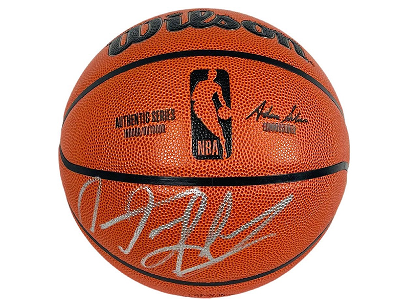 Dennis Rodman Signed Wilson Authentic Series NBA Basketball Silver Ink (JSA)