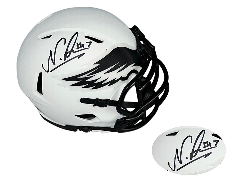 Nakobe Dean Philadelphia Eagles Autographed Lunar Mini Helmet (JSA)