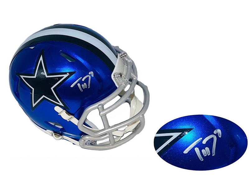 Trevon Diggs Dallas Cowboys Autographed Flash Blue Mini Helmet JSA – Golden  Autographs