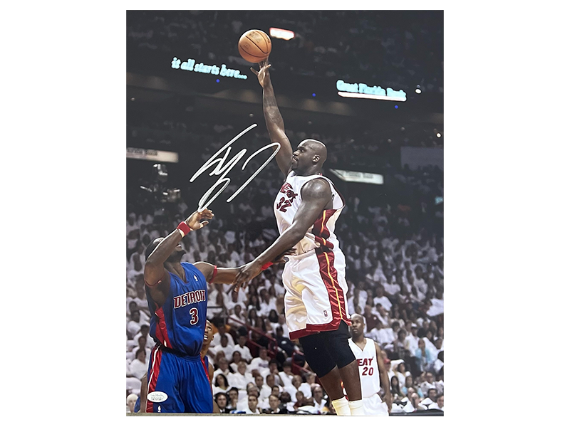 Shaquille O’Neal Miami Heat vs Detroit Pistons Autographed 16x20 Photo JSA