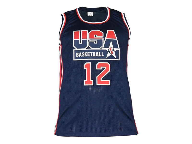 Dominique Wilkins Autographed USA Pro Style Blue Basketball Jersey (JSA)