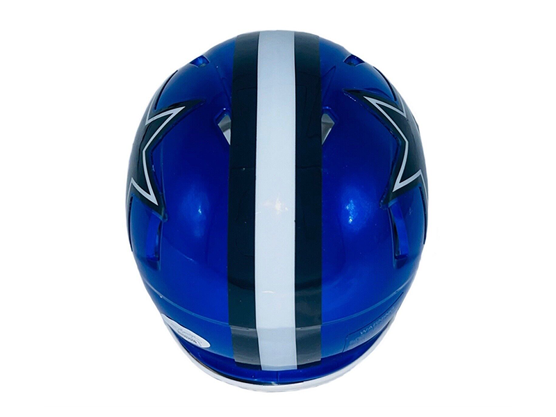 Trevon Diggs Dallas Cowboys Autographed Flash Blue Mini Helmet JSA