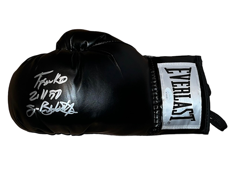 Buster Douglas Autographed Signed Black Boxing Glove (JSA) Tyson KO Inscription