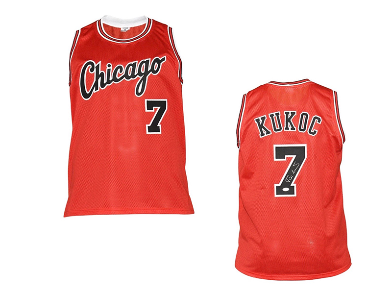 Toni Kukoc Autographed Chicago Pro Style Red Basketball Jersey (JSA)