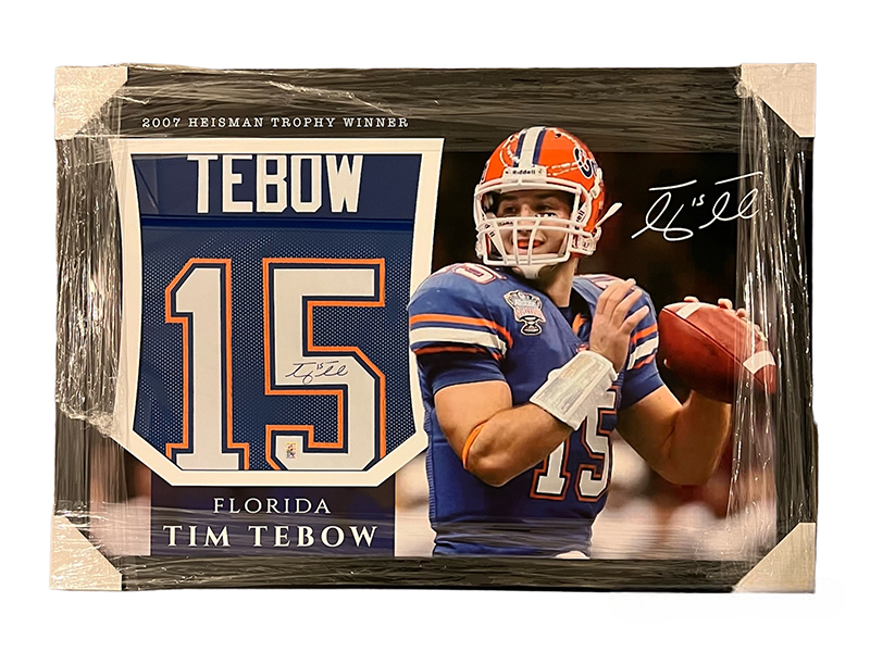 Tim Tebow Autographed Florida College Framed Jersey 27x40 (Tim Tebow Hologram)