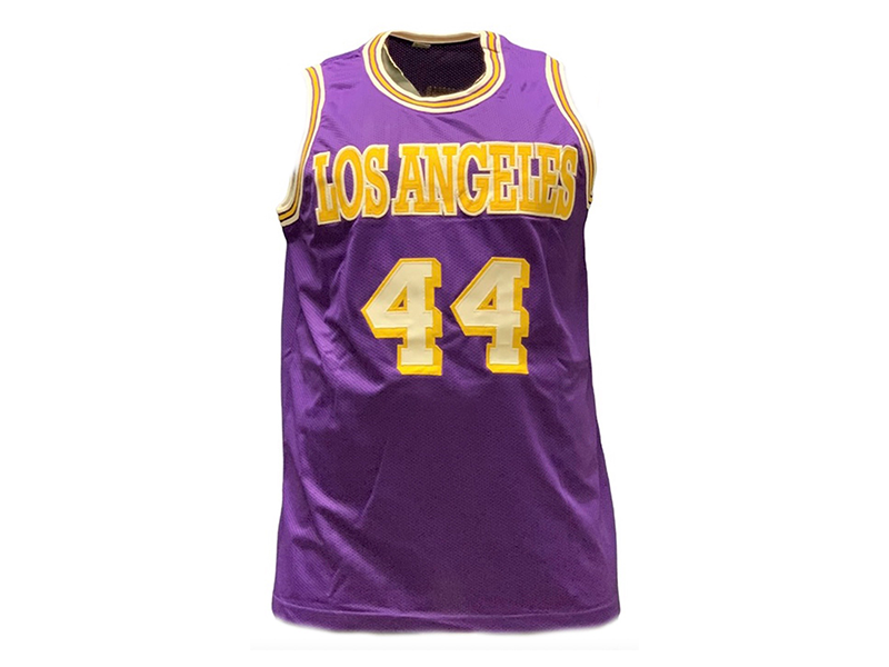 Jerry West Autographed Los Angeles Purple Pro Style Basketball Jersey (JSA)