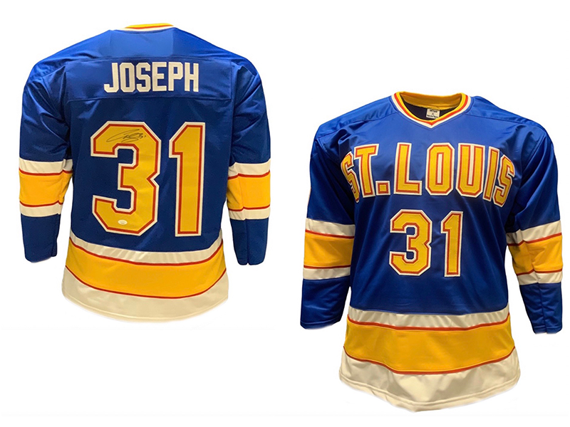 Curtis Joseph Autographed St Louis Pro Style Hockey Jersey Blue (JSA)